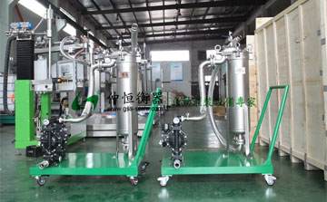 無錫東湖化工在我司購買的過濾器 泵推車準(zhǔn)備出貨